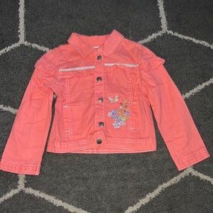 Nannette Kids Girls Coral Embroidered Button Up Frilly Jacket Size 6